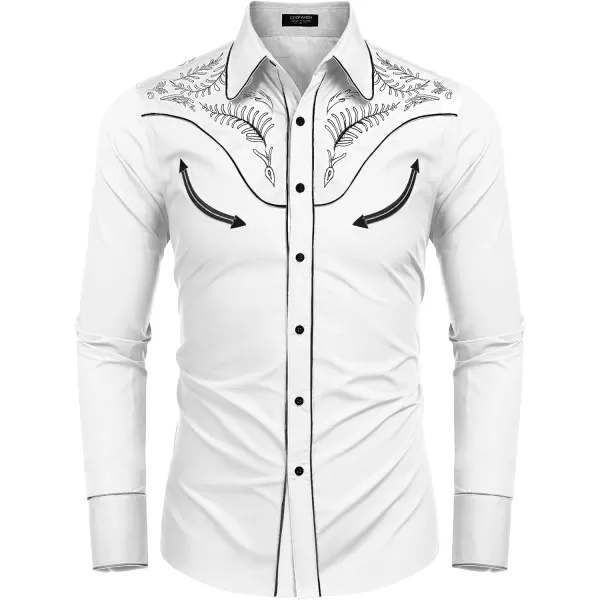 COOFANDY Men's Western Cowboy Shirt Casual Long Sleeve Button Down Cotton Shirts