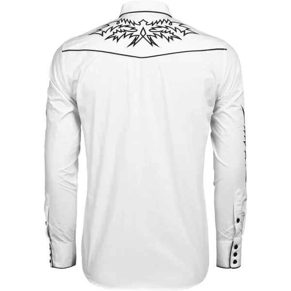 COOFANDY Men's Western Cowboy Shirt Embroidered Long Sleeve Cotton Casual Button Down Shirt
