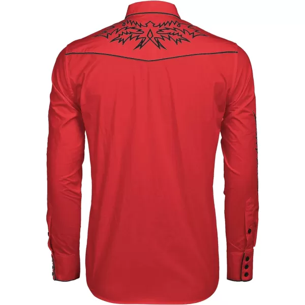 COOFANDY Men's Western Cowboy Shirt Embroidered Long Sleeve Cotton Casual Button Down Shirt