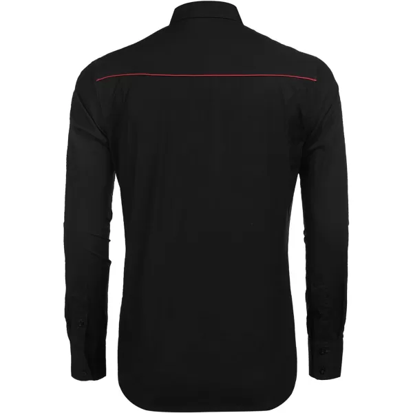 COOFANDY Men's Western Shirts Long Sleeve Slim Fit Embroideres Cowboy Casual Button Down Shirt)