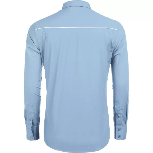 COOFANDY Men's Western Shirts Long Sleeve Slim Fit Embroideres Cowboy Casual Button Down Shirt