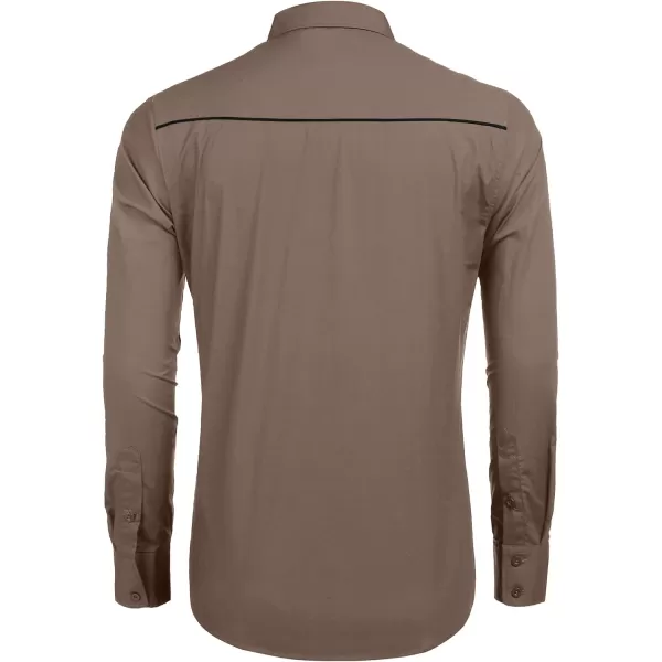 COOFANDY Men's Western Shirts Long Sleeve Slim Fit Embroideres Cowboy Casual Button Down Shirt)