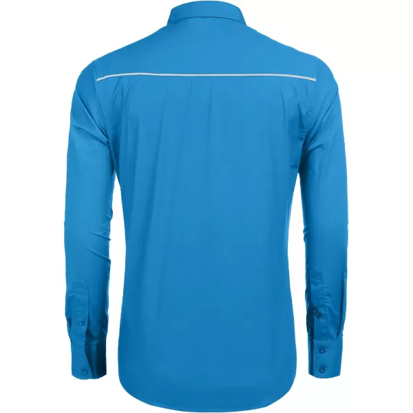 COOFANDY Men's Western Shirts Long Sleeve Slim Fit Embroideres Cowboy Casual Button Down Shirt