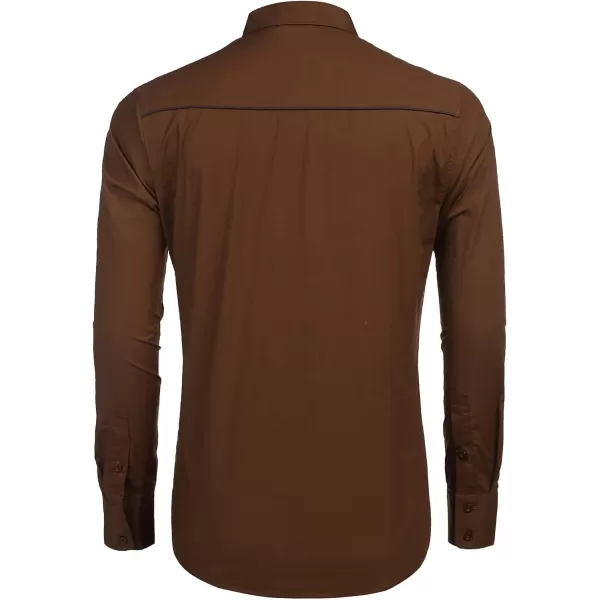 COOFANDY Men's Western Shirts Long Sleeve Slim Fit Embroideres Cowboy Casual Button Down Shirt)