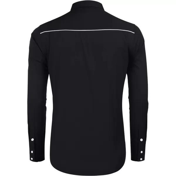 COOFANDY Men's Western Shirts Long Sleeve Slim Fit Embroideres Cowboy Casual Button Down Shirt)