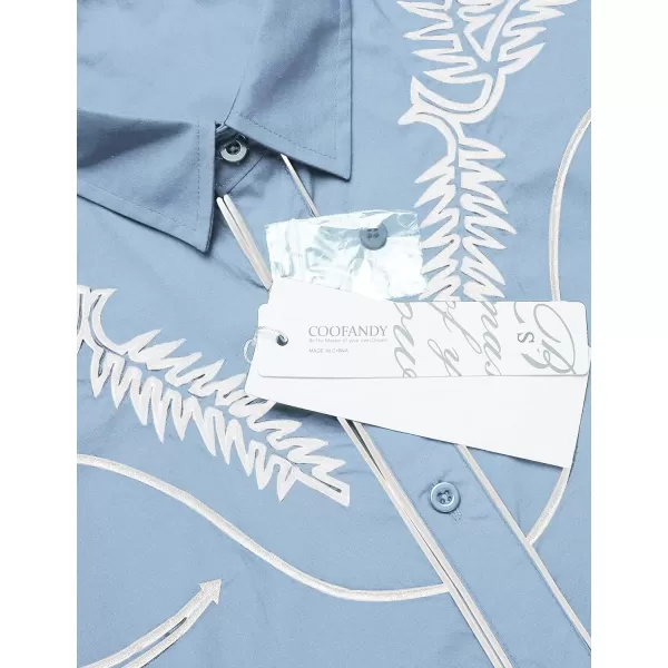 COOFANDY Men's Western Shirts Long Sleeve Slim Fit Embroideres Cowboy Casual Button Down Shirt