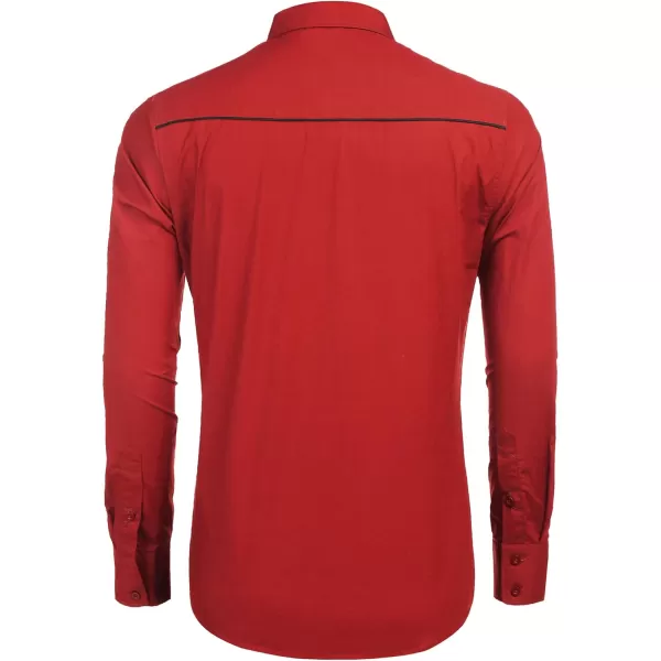 COOFANDY Men's Western Shirts Long Sleeve Slim Fit Embroideres Cowboy Casual Button Down Shirt)