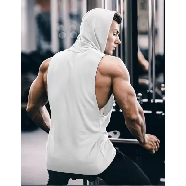 COOFANDY Men's Workout Hooded Tank Tops Bodybuilding Muscle Cut Off T Shirt Sleeveless Gym Hoodies