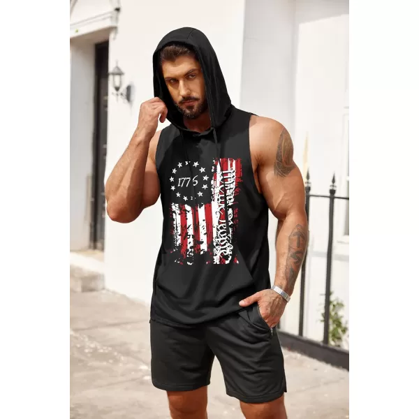 COOFANDY Men's Workout Hooded Tank Tops Bodybuilding Muscle Cut Off T Shirt Sleeveless Gym Hoodies