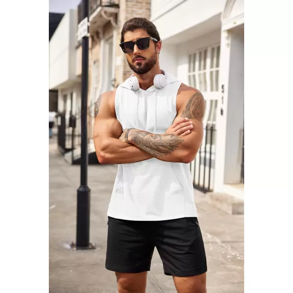 COOFANDY Men's Workout Hooded Tank Tops Bodybuilding Muscle Cut Off T Shirt Sleeveless Gym Hoodies