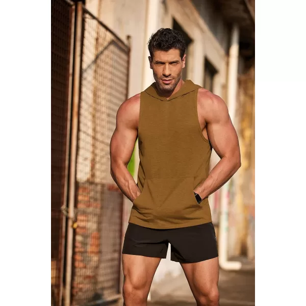 COOFANDY Men's Workout Hooded Tank Tops Bodybuilding Muscle Cut Off T Shirt Sleeveless Gym Hoodies