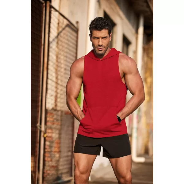 COOFANDY Men's Workout Hooded Tank Tops Bodybuilding Muscle Cut Off T Shirt Sleeveless Gym Hoodies