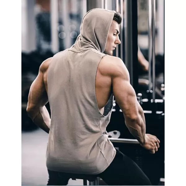 COOFANDY Men's Workout Hooded Tank Tops Bodybuilding Muscle Cut Off T Shirt Sleeveless Gym Hoodies