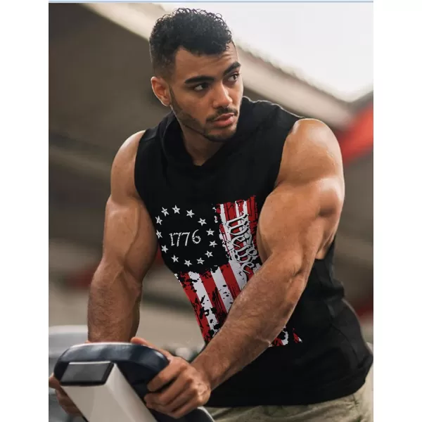 COOFANDY Men's Workout Hooded Tank Tops Bodybuilding Muscle Cut Off T Shirt Sleeveless Gym Hoodies