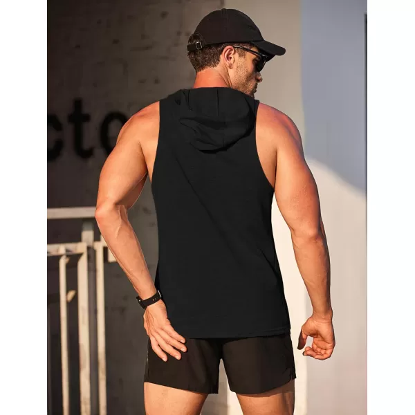 COOFANDY Men's Workout Hooded Tank Tops Bodybuilding Muscle Cut Off T Shirt Sleeveless Gym Hoodies