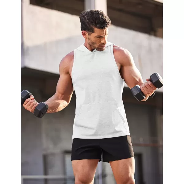 COOFANDY Men's Workout Hooded Tank Tops Bodybuilding Muscle Cut Off T Shirt Sleeveless Gym Hoodies