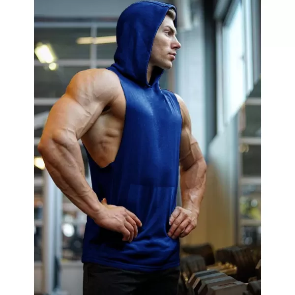 COOFANDY Men's Workout Hooded Tank Tops Bodybuilding Muscle Cut Off T Shirt Sleeveless Gym Hoodies