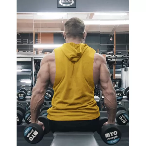 COOFANDY Men's Workout Hooded Tank Tops Bodybuilding Muscle Cut Off T Shirt Sleeveless Gym Hoodies