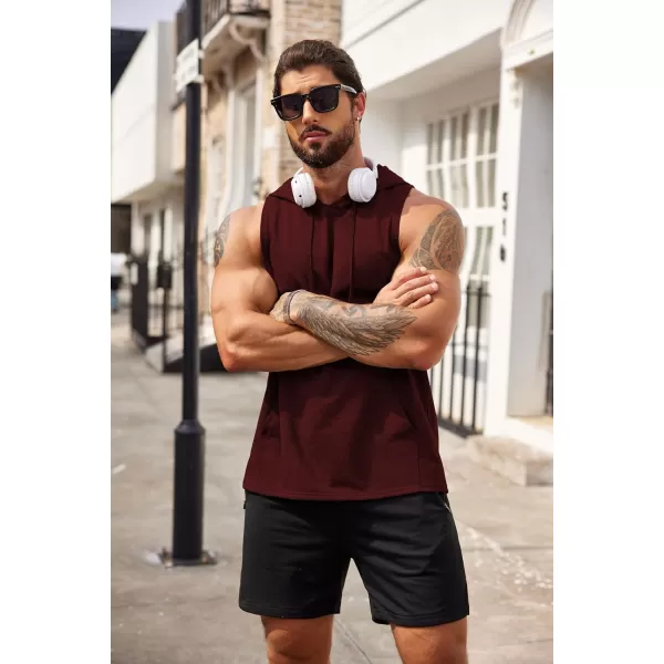 COOFANDY Men's Workout Hooded Tank Tops Bodybuilding Muscle Cut Off T Shirt Sleeveless Gym Hoodies
