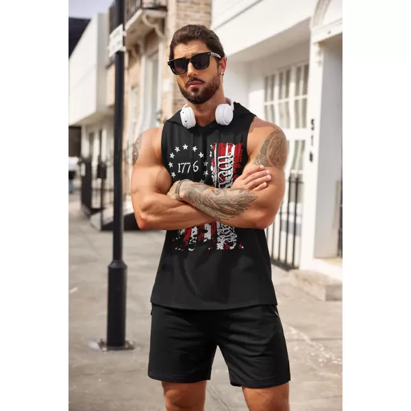 COOFANDY Men's Workout Hooded Tank Tops Bodybuilding Muscle Cut Off T Shirt Sleeveless Gym Hoodies