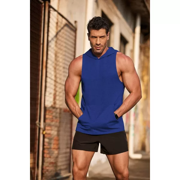 COOFANDY Men's Workout Hooded Tank Tops Bodybuilding Muscle Cut Off T Shirt Sleeveless Gym Hoodies