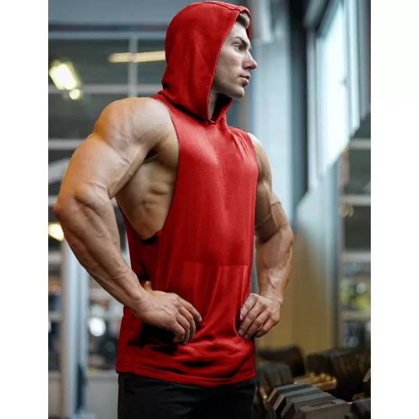 COOFANDY Men's Workout Hooded Tank Tops Bodybuilding Muscle Cut Off T Shirt Sleeveless Gym Hoodies