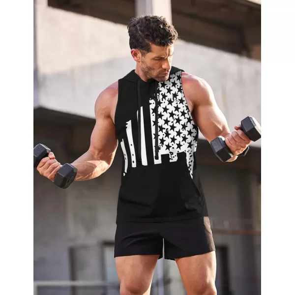 COOFANDY Men's Workout Hooded Tank Tops Bodybuilding Muscle Cut Off T Shirt Sleeveless Gym Hoodies