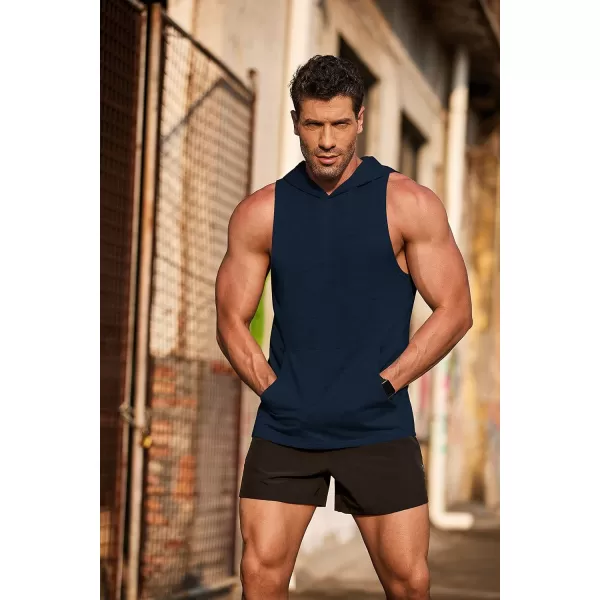 COOFANDY Men's Workout Hooded Tank Tops Bodybuilding Muscle Cut Off T Shirt Sleeveless Gym Hoodies