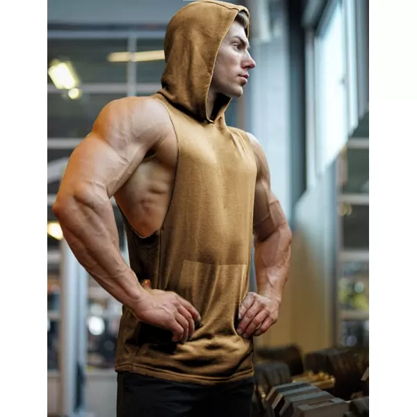 COOFANDY Men's Workout Hooded Tank Tops Bodybuilding Muscle Cut Off T Shirt Sleeveless Gym Hoodies