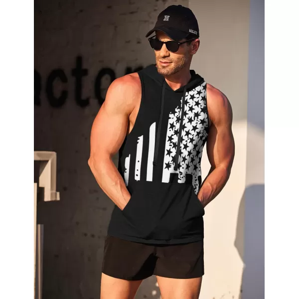 COOFANDY Men's Workout Hooded Tank Tops Bodybuilding Muscle Cut Off T Shirt Sleeveless Gym Hoodies