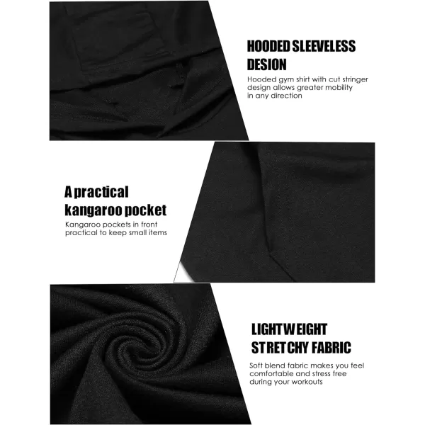 COOFANDY Men's Workout Hooded Tank Tops Bodybuilding Muscle Cut Off T Shirt Sleeveless Gym Hoodies