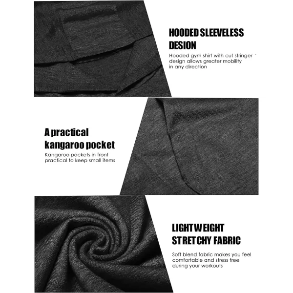 COOFANDY Men's Workout Hooded Tank Tops Bodybuilding Muscle Cut Off T Shirt Sleeveless Gym Hoodies