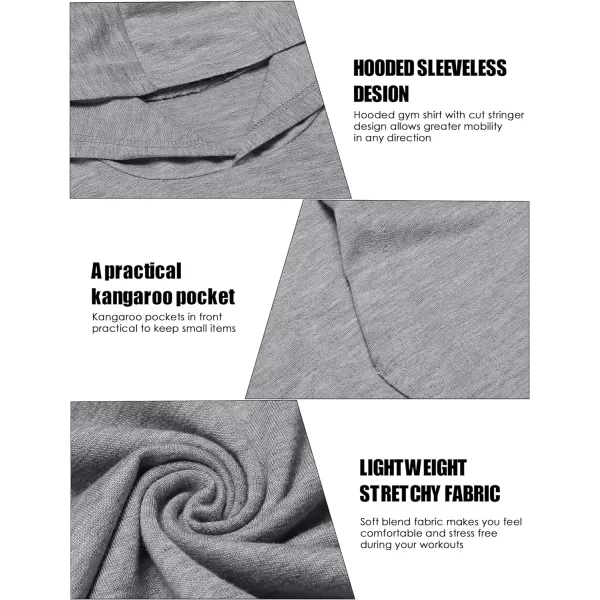 COOFANDY Men's Workout Hooded Tank Tops Bodybuilding Muscle Cut Off T Shirt Sleeveless Gym Hoodies