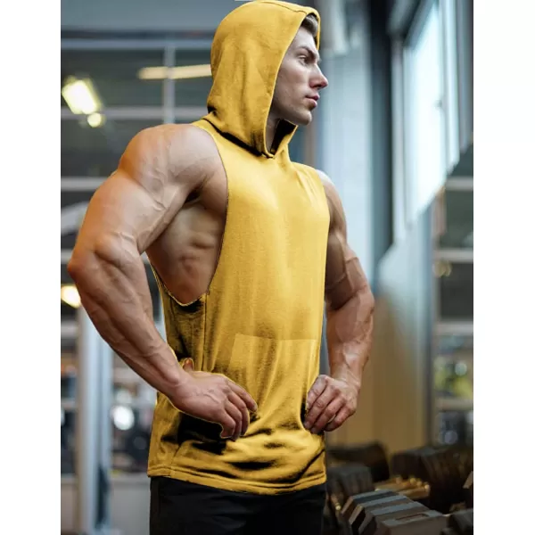 COOFANDY Men's Workout Hooded Tank Tops Bodybuilding Muscle Cut Off T Shirt Sleeveless Gym Hoodies
