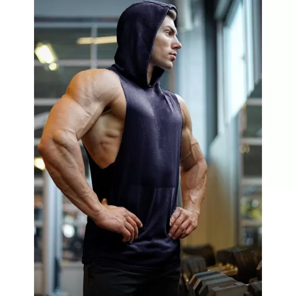 COOFANDY Men's Workout Hooded Tank Tops Bodybuilding Muscle Cut Off T Shirt Sleeveless Gym Hoodies