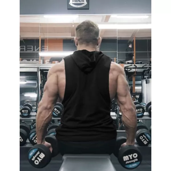 COOFANDY Men's Workout Hooded Tank Tops Bodybuilding Muscle Cut Off T Shirt Sleeveless Gym Hoodies