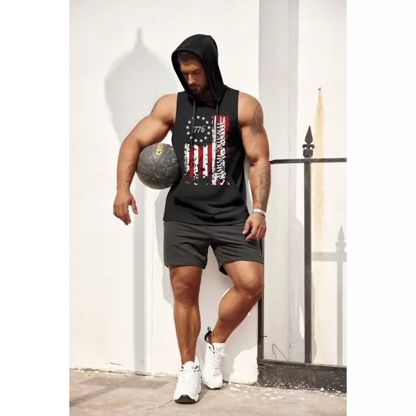 COOFANDY Men's Workout Hooded Tank Tops Bodybuilding Muscle Cut Off T Shirt Sleeveless Gym Hoodies