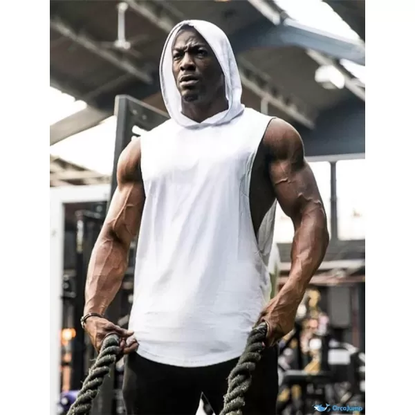 COOFANDY Men's Workout Hooded Tank Tops Bodybuilding Muscle Cut Off T Shirt Sleeveless Gym Hoodies