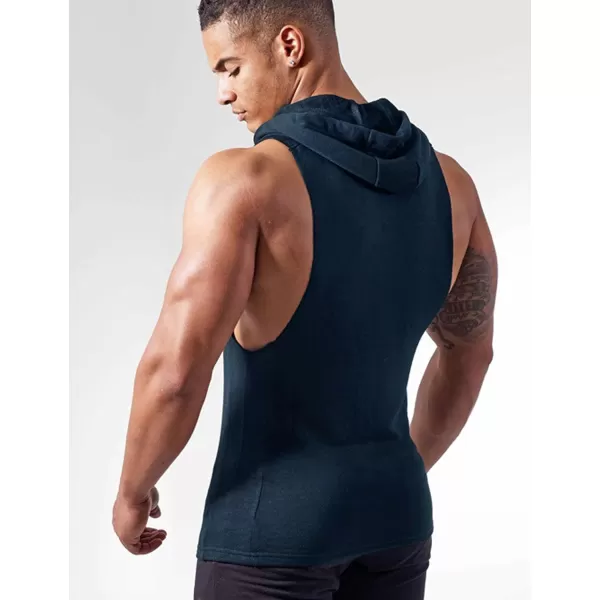 COOFANDY Men's Workout Hooded Tank Tops Bodybuilding Muscle Cut Off T Shirt Sleeveless Gym Hoodies