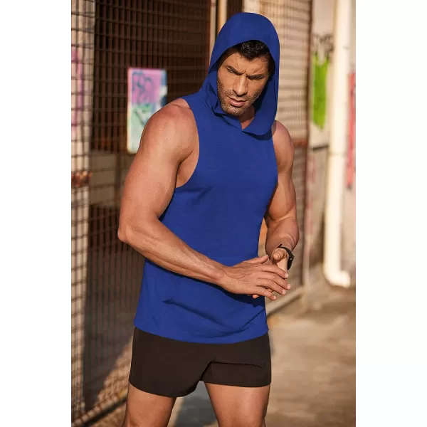 COOFANDY Men's Workout Hooded Tank Tops Bodybuilding Muscle Cut Off T Shirt Sleeveless Gym Hoodies