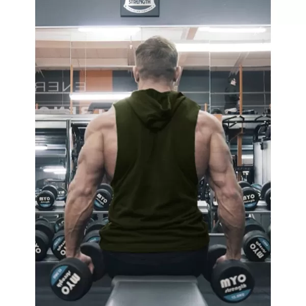 COOFANDY Men's Workout Hooded Tank Tops Bodybuilding Muscle Cut Off T Shirt Sleeveless Gym Hoodies