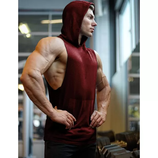 COOFANDY Men's Workout Hooded Tank Tops Bodybuilding Muscle Cut Off T Shirt Sleeveless Gym Hoodies