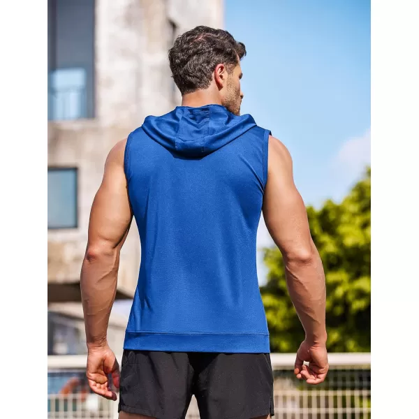 COOFANDY Men's Workout Hooded Tank Tops Zip Up Bodybuilding Fitness Muscle T Shirt Sleeveless Gym Hoodie