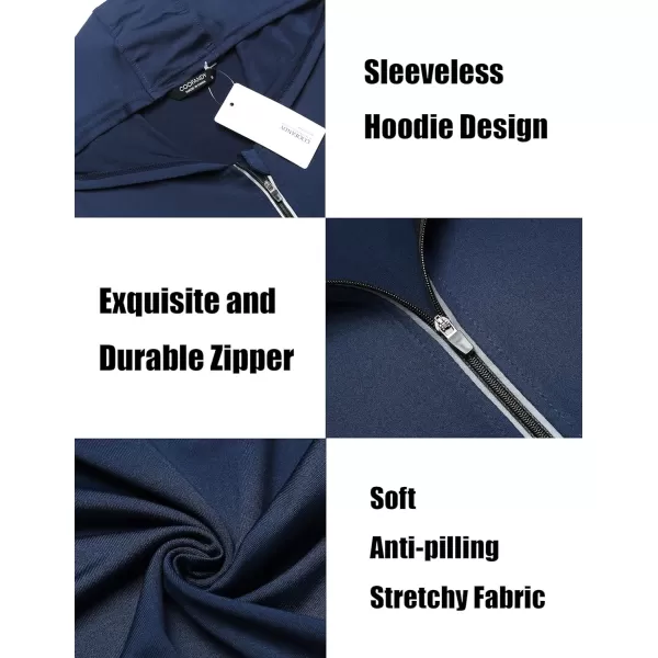COOFANDY Men's Workout Hooded Tank Tops Zip Up Bodybuilding Fitness Muscle T Shirt Sleeveless Gym Hoodie