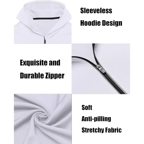 COOFANDY Men's Workout Hooded Tank Tops Zip Up Bodybuilding Fitness Muscle T Shirt Sleeveless Gym Hoodie