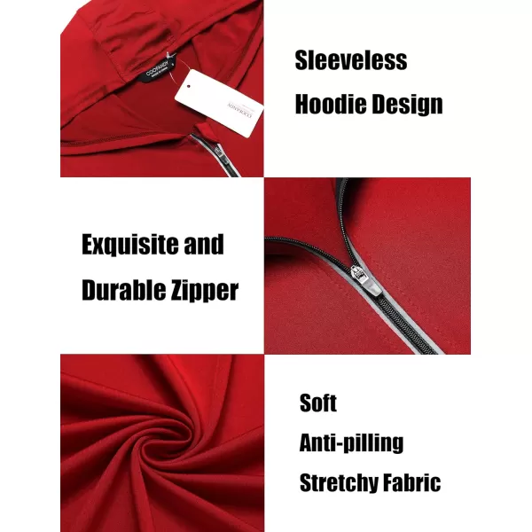 COOFANDY Men's Workout Hooded Tank Tops Zip Up Bodybuilding Fitness Muscle T Shirt Sleeveless Gym Hoodie