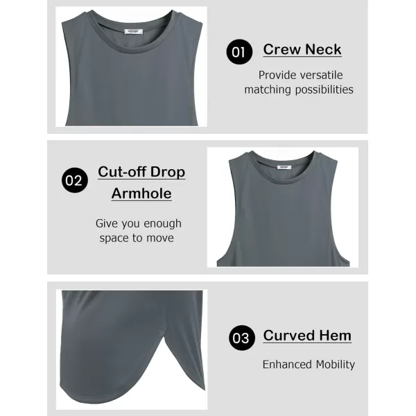 COOFANDY Mens Workout Tank Tops Muscle Cut Off Shirts Sleeveless Gym T Shirts Bodybuilding Athletic Tanks