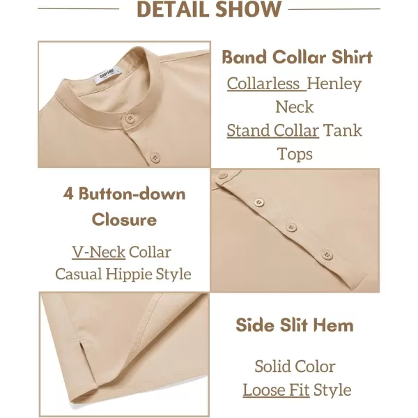 COOFANDY Sleeveless Beach Shirts for Men Summer Tank Shirts Casual Henley Tank Top