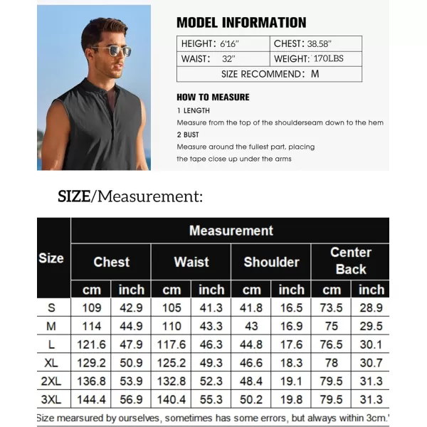 COOFANDY Sleeveless Beach Shirts for Men Summer Tank Shirts Casual Henley Tank Top