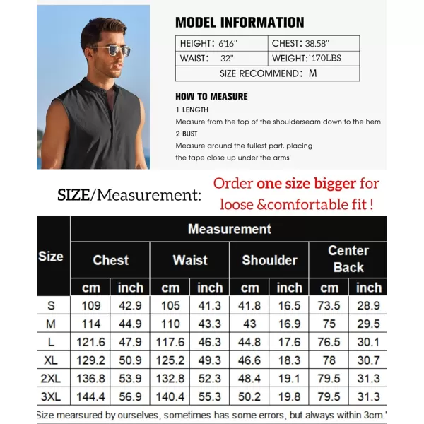 COOFANDY Sleeveless Beach Shirts for Men Summer Tank Shirts Casual Henley Tank Top